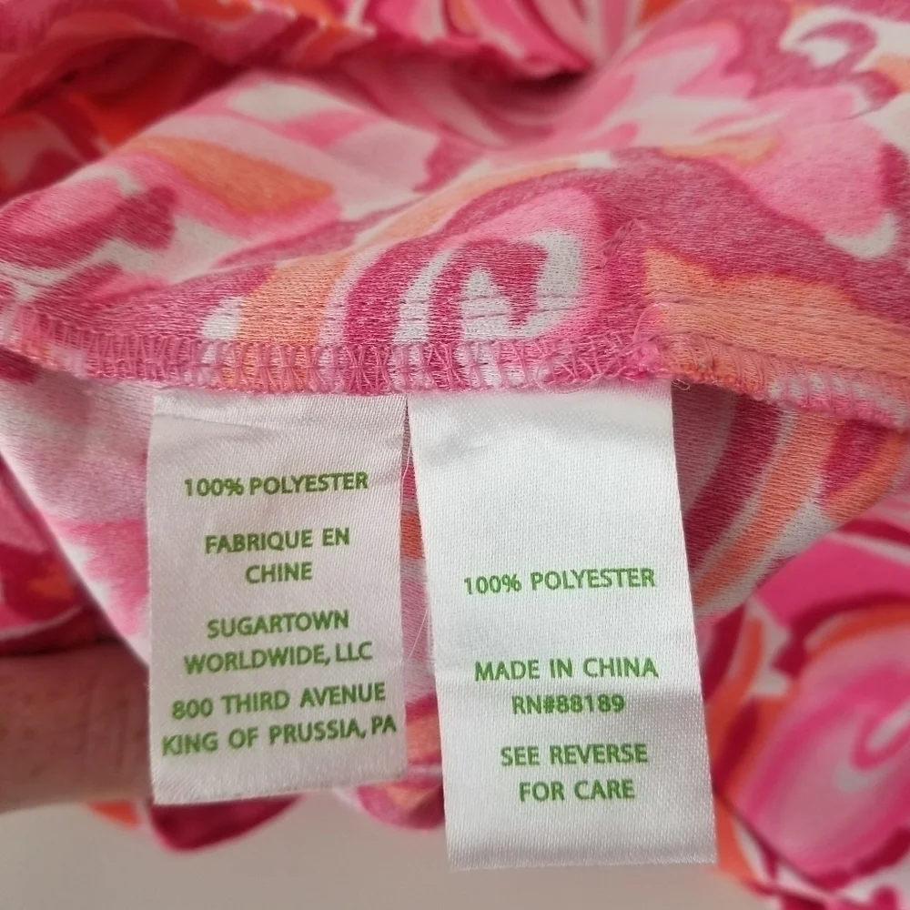 Lilly Pulitzer Ivy Short Pink Pout Mango Print Size 2 Floral Paisley